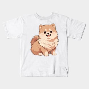 Cute Pomeranian Sitting Kids T-Shirt